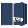 Olanglab Fiberglass Acoustic Wall Panels 4 Pack, 11.8'' x 23.6'' Sound Panels, Fabric Wrapped Sound Proof Panels for Walls (Navy)