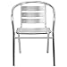 Flash Furniture Heavy Duty Commercial Aluminum Indoor-Outdoor Restaurant Stack Chair with Triple Slat Back
