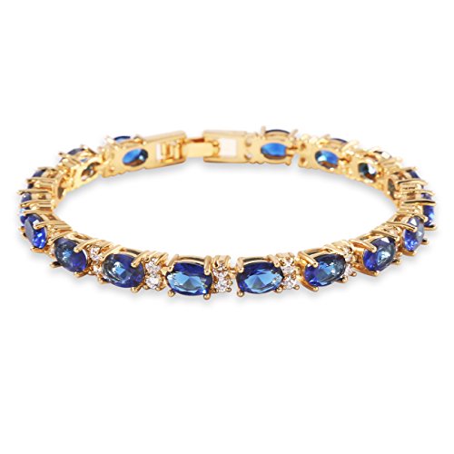 GULICX Rose Gold Plated Clear CZ Stone Cubic Zirconia Women Tennis Bracelet