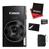 キヤノン コンパクトデジタルカメラ IXY650m&microSDHC32GB&フィルム&クロス&ポーチ(5点セット) (ブラック)