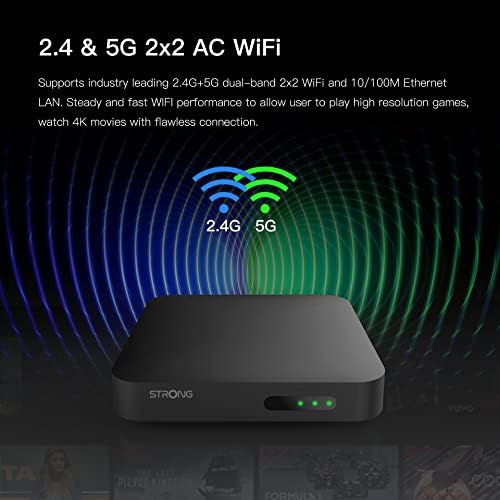 STRONG Leap-S1 Smart Box Android TV Streaming Media Player, 4K Ultra HD Streaming Device with Google Voice Assistant, Built-In Netflix Disney+ Prime Video, WiFi 5 with Bluetooth 4.2