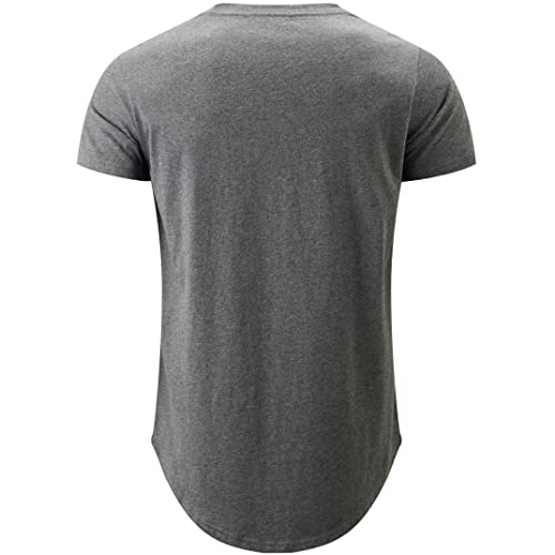 Image of KLIEGOU Men's 100% Cotton Longline T-Shirt, Pre-Shrunk Soft