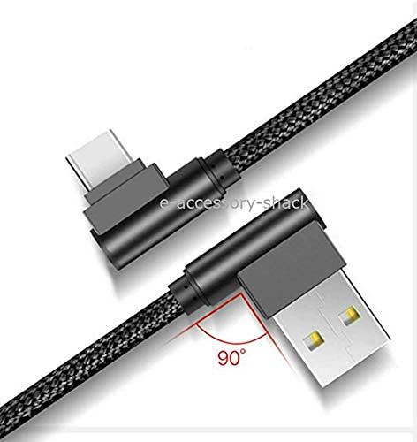 Miniatura 2 de Paquete de 3 cables de carga rápida tipo C trenzado de ángulo recto de 6 pies y 90 grados para Samsung Galaxy S8 S9 S10 S20 S21 Ultra 5G FE S21 S21+
