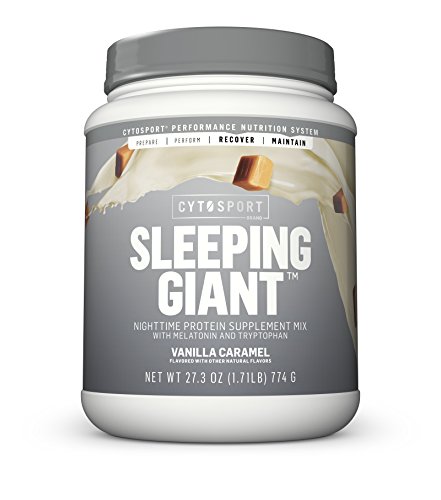 Cytosport Sleeping Giant Nighttime Protein Supplement Mix with Melatonin and Tryptophan, Vanilla Caramel