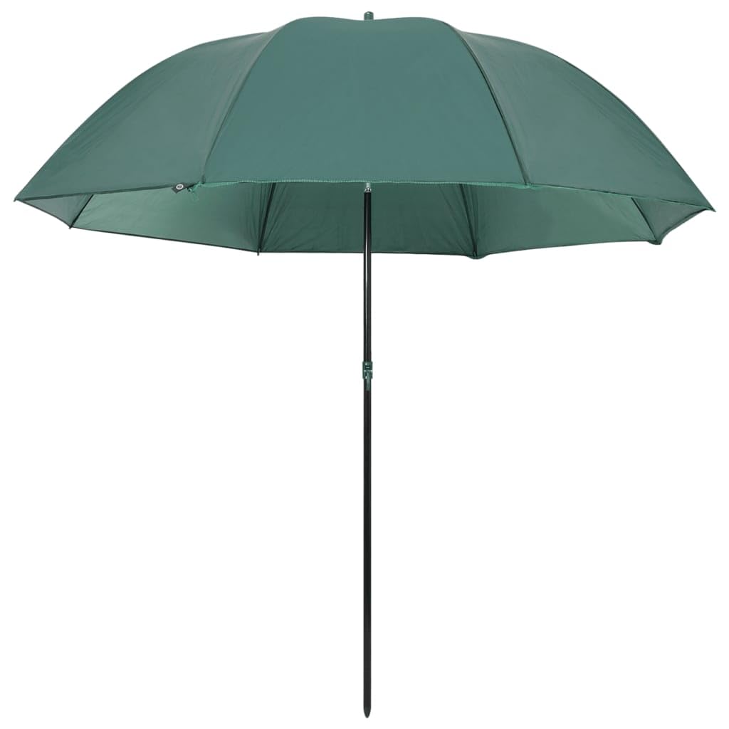 Parasol wędkarski, zielony, 220 x 193 cm, wytrzymała ochrona przed słońcem z powłoką PA, przenośny parasol tarasowy do ogrodu i na zewnątrz, w zestawie ściany boczne i torba do przenoszenia