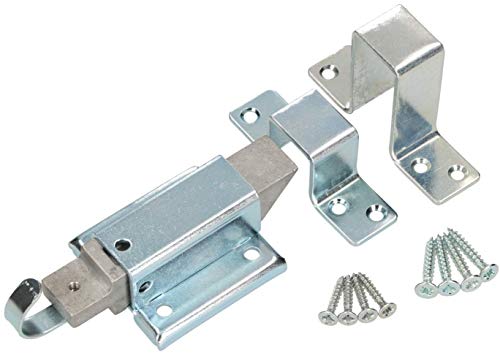 KOTARBAU® Pasador de sobreponer para ventana, Pestillo de perno, Cierre automático de resorte, Pestillo para ventanas abatibles, Cierre de muelle, Acero galvanizado, Horizontal o Vertical