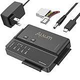 Alxum 3-in-1 SATAとIDE HDD/SSD 両対応 クローン スタンド Type-C USB 3.2 Gen 1 5Gbps高速データ転送 大容量ストレージ ツール不要 12V電源付属 2つのハードディスクを同時に読み込む（SATA III & IDE 133 HDD/SSD）
