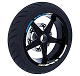 ✔️DESIGN SPORTIVO: Il design accattivante del nastro a strisce rende le ruote della tua moto più attraenti e dinamiche. Un piccolo tocco di design come questo può cambiare completamente il look delle tue ruote. Compatibile con moto da cross, motocross, enduro, o da strada