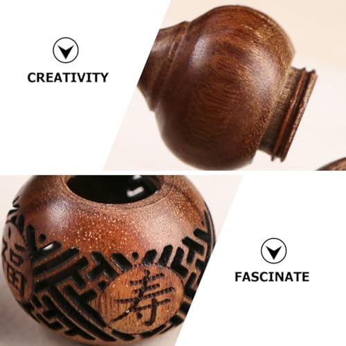 Recipiente de aroma tallado en madera con cuentas aromáticas miniatura 7