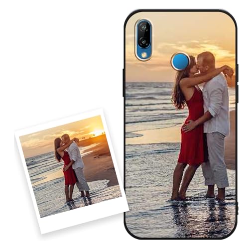 Coiwxmoi Cover Personalizzate per Huawei P20 Lite 5,84'', Personalizzata con Foto Immagine Disegni Personalizzabile Custodia, Personalizzato Personalizzabili Custodie Case per Huawei P20 Lite, Nero