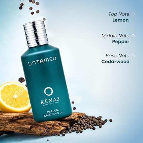 Image of KENAZ Untamed Mens Perfume 100ml | Dubai Crafted | Fresh Lemon, Pink Pepper & Cedar Notes | Luxury Perfume for Man | 20% Fragrance Oil | IFRA certified | Parfum