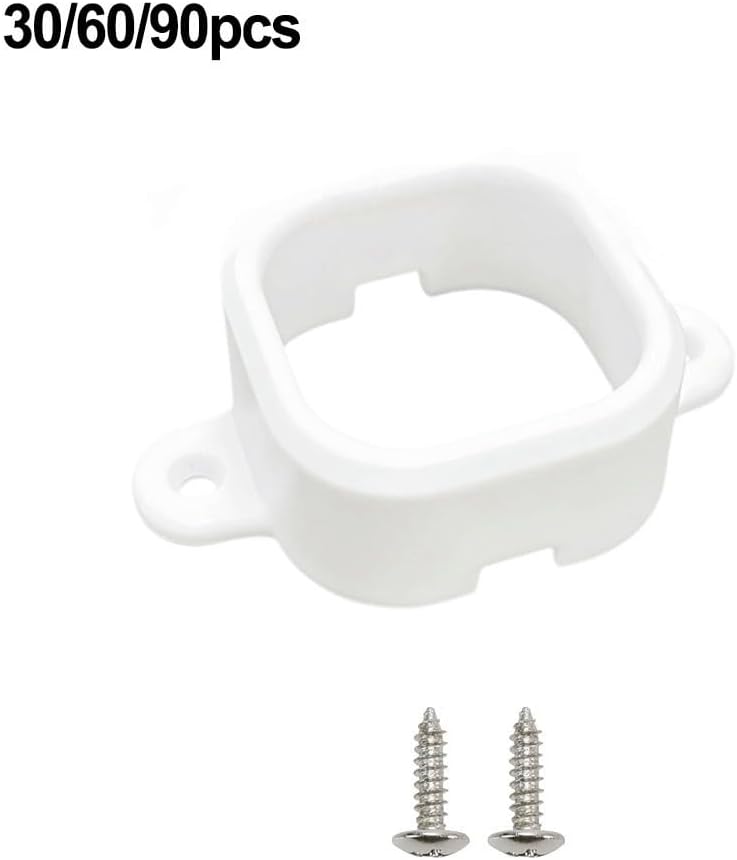 White Light Clips for Outdoor Lights H706, 60x39x19mm for PETG Dual Fastening Mechanism Wind Rain Resistant Secure Mounting Solution Quick Setup Flexible Kit(90pcs)