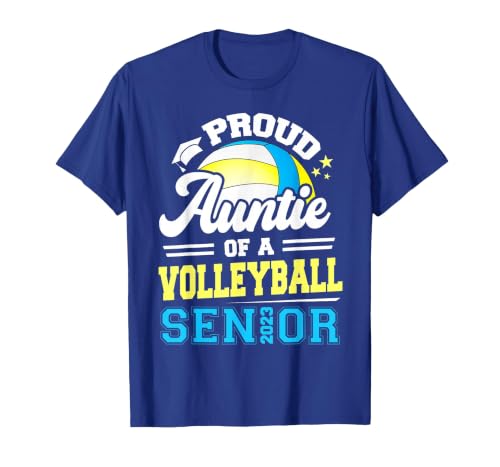 Proud Auntie of A Volleyball Senior 2023 Graduation T-Shirt, Men, Royal Blue, Small