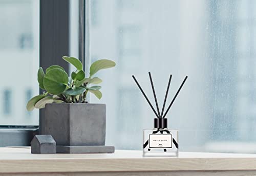 Flower Reed Diffuser Set Of 3(Bamboo, Sage & Sea Salt, Sandalwood Ebony Scent) For Bathroom Accessories Bedroom Shelf Decor & Air Fresheners, Gift Sticks Defusers With 1.7 Oz Essential Oils Each Pack #TOP2