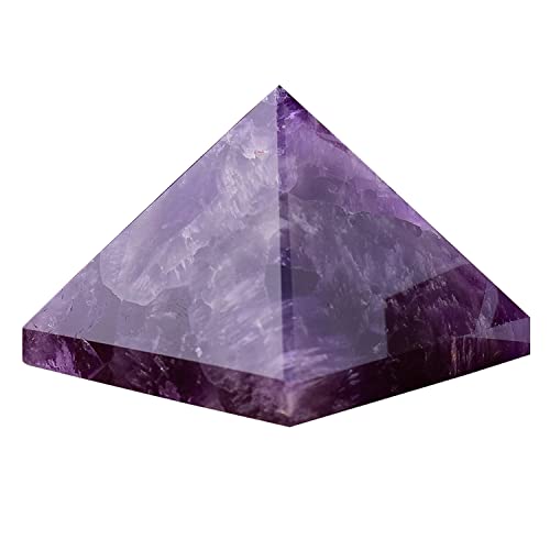 Runyangshi Natural Dream Amethyst Crystal Pyramid Energy Generator | 1.96x1.96in (5x5cm) Healing Crystal Pyramid for Protection & Positive Energy | Natural Quartz for Chakra Reiki Home Decor