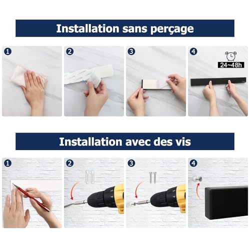 Range couteaux noire de 40 cm pour résoudre le manque de place