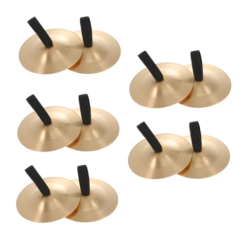 Totority 10Pcs Copper Cymbals for Creative Finger Cymbals for Belly Dancing Dance Parties and Durable Zills for Young Performers