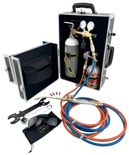 Lötfreund PROFESSIONAL PROPAN - HARTLÖT- UND KLEINSCHWEISSGERÄT mit 2L O 0 5kg Propanflasche 3 m Schlauch im Koffer