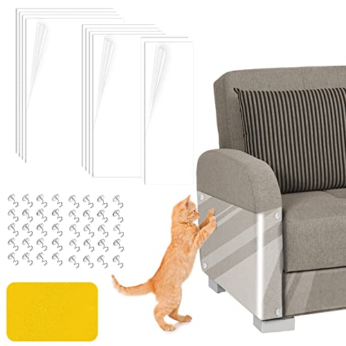 Kratzschutz Sofa Katze Anti Kratz Folie 10 StüCk FüR Katzen Hunde TüRen Tapetenschutz Kratzschutzfolie MöBelschutz Antikratzfolie Katzenkratzschutz Hergeben Pins 40pcs 3 GrößEn 40*30/43*23/43*15 Cm