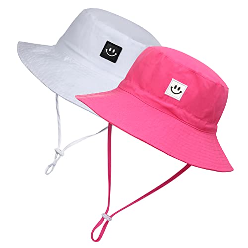 Image of MaxNova Baby Sun Hat Smile Face UPF 50+ Toddler Bucket Hat for Boys Girls 0-7 Years
