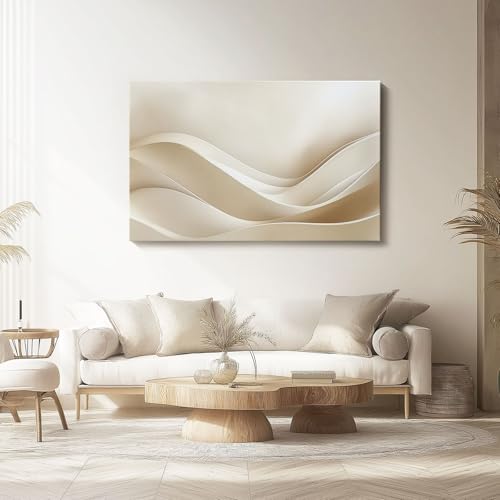 Cuadro sobre Lienzo 120 x 50 cm (Sin marco), Cuadros Lienzos Rayas Simples Y Onduladas Para Salón Dormitorio Comedor Oficina, Moderno Luz Grande Decoracion
