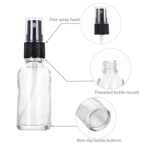 1 oz Glass Spray Bottles,Small Empty Fine Mist Refillable Travel Spray Bottle for Cleaning,Perfume,Aromatherapy,Cosmetic Sprays,Hair,Essential Oils with Fine Mist Dispenser（3 Pack）4