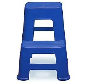 Nilkamal STL 21 Strong and Durable Plastic Step Stool for Home, Bedroom, Bathroom, Kitchen, Living Room, Office, Adult, Kids, Children's and Garden Stool with high Load Capacity. (Deep Blue)