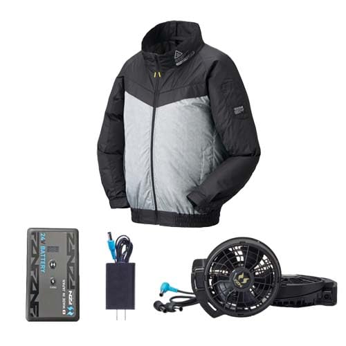[�A�^�b�N�x�[�X] �󒲃E�F�A �`�^�������W���P�b�g��24V�o�b�e���[�ƂȂȂ߃t�@���Z�b�g 6643+RD9691NJ+RD9610PH S�`5L �T���G�X �󒲕��_��(�T�[�W�O���[ L)