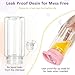 5 Pack 10 Oz Plastic Snow Globe Tumbler for Kids with Pre-Drilled Hole and Plug, Leak Proof Double Wall Snow Globe Sports Water Bottles with Portable Handle for Glitter DIY Gift, Mixed Color