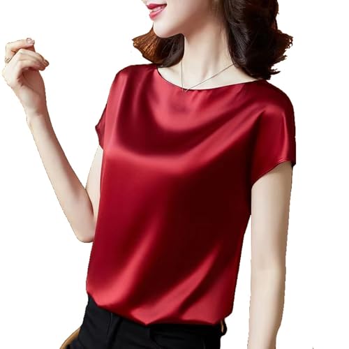 Chemisier d'été pour femme en satin vintage chic