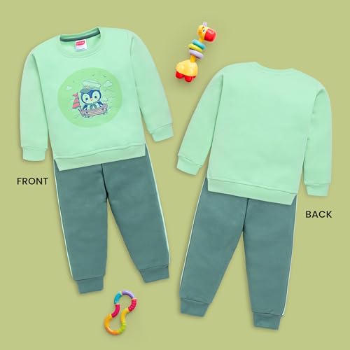 Image of LuvLap Baby Girls Full Sleeve Sweatshirt & Pyjama Set