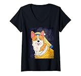 Photo Gallery donna funny dog renaissance art parodia corgi con un orecchino di perle maglietta con collo a v Photo Gallery donna funny dog renaissance art parodia corgi con un orecchino di perle maglietta con collo a v