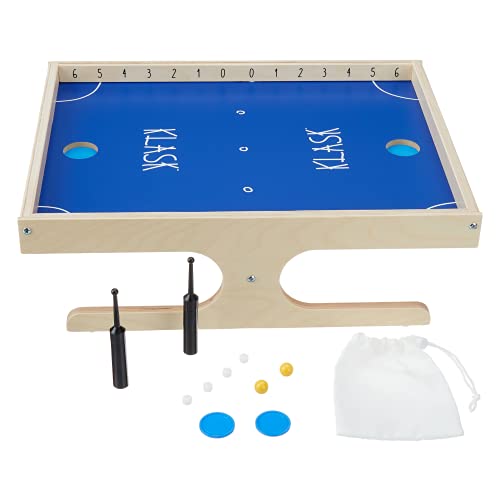 KLASK - Preisgekröntes Geschicklichkeitsspiel für 2, 4 Spieler - Brettspiel für Familie, Erwachsene und Kinder - Magnetspiel aus Holz ab 8 Jahren (Ersatzteile)