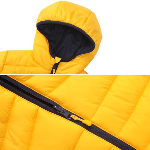Image of Rokka&Rolla Boys' Reversible Lightweight Water-Resistant Puffer Jacket | Lightweight Breathable Reversible Puffer Makes A Hooded Winter Coat For Boys To Wear During Cold Weather Activity