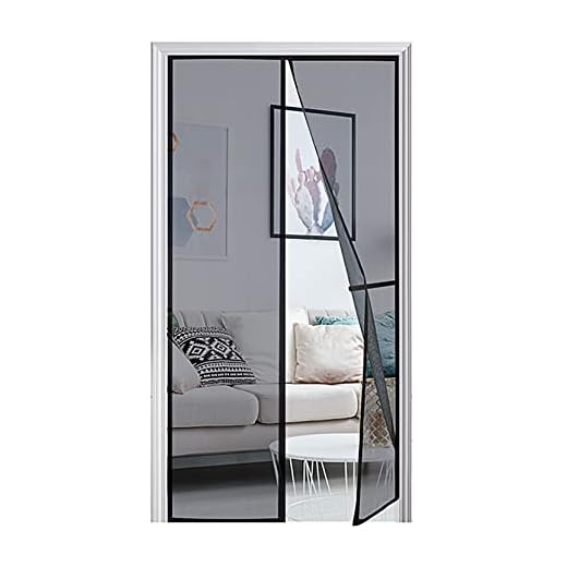 Homitt [Upgraded Version] Magnetic Screen Door with Durable Fiberglass Mesh Curtain and Full Frame Hook & Loop Fits Door Size up to 36"x82" Max- Black