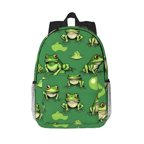 Sac à dos ordinateur portable et plein air au motif grenouilles vertes pour vos escapades