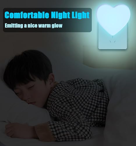 Image of INZU Night Lights Plug into Wall, LED Night Light for Kids, Cute Nightlight with Auto Dusk to Dawn Sensor, LED Nightlight with Soft Warm Light for Bedroom, Nursery, Bathroom, Hallway (Blue)