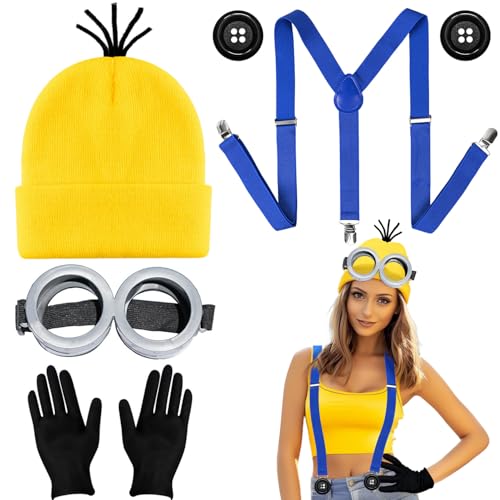 MOVINPE Halloween Costume Accessories, Yellow Beanie Hats Steampu...