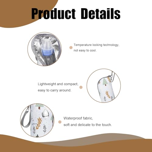 RTRTGS 1 Stück Babyflaschen-Isoliertasche, tragbare Babyflaschen-Tasche für den Kinderwagen auf Reisen, Babyflaschen-Thermostat