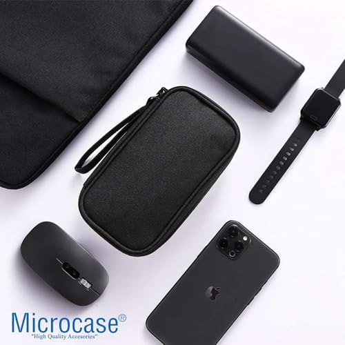 Microcase Taşınabilir Su Geçirmez Çift Katman Fermuarlı 8 Bölmeli Hard Disk Seyahat Çantası Organizer Al4210 - Görsel 2
