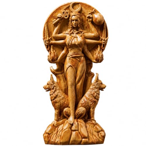Estatua de Madera Hecate Diosa Triple 3.5×1.5×9 in