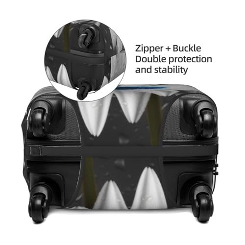 Travel Luggage Cover White Blue Daisy Suitcase Protector Anti-Scratch Washable Baggage Covers Elastic Suitcase Cover Tsa Approved Baggage Protector Fit 18-32 Inch Luggage4