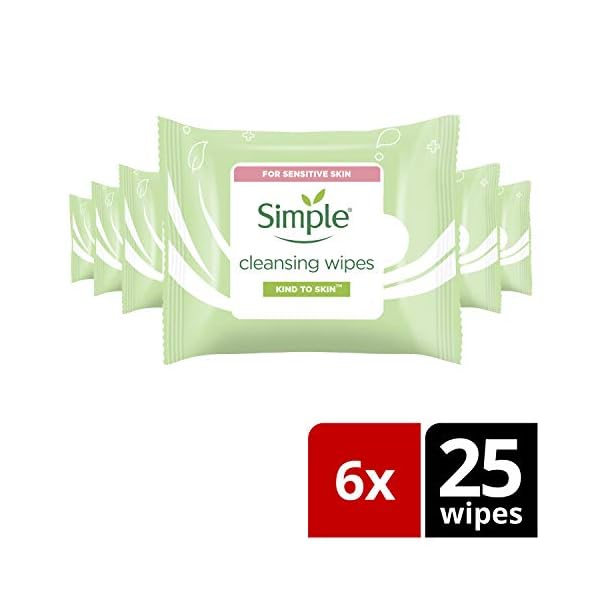Simple Sanft zu Haut reinigende Gesichtstücher Make-up-Entferner und entfernt Verunreinigungen, 25 Gesichtstücher (6 x… – Bild 3