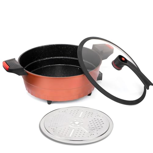 Cocina Eléctrica Multifuncional De 8 L For El Hogar: Sartén Eléctrica, Olla Caliente, Vaporera Y Hervidor, Ideal For Fideos, Cocinar Y Más.