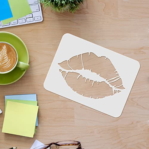 FINGERINSPIRE Lips Drawing Painting Stencils Templates 29.7x21cm Plastic Stencils Decoration Rectangle Reusable Stencils for Painting on Wood Floor - Image 3