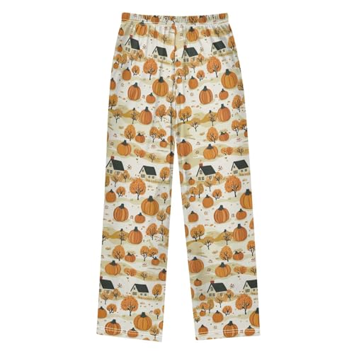 Fall Farmhouse Orange Pumpkin Boys Pants for Kids Jogger Pants with Pockets S2