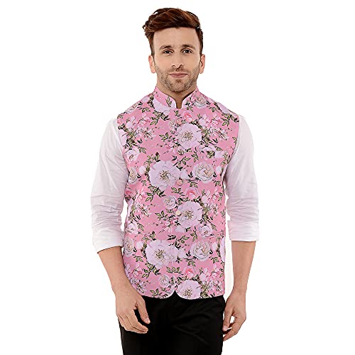 Image of Hangup mens printed nehru jacket 6A PRINTED NEHRU
