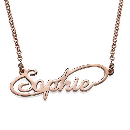 MYKA - Collana con nome personalizzato in stile infinito in Argento...
