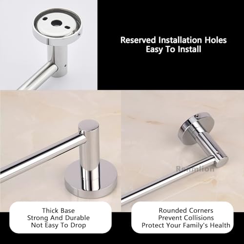 Toallero pulido brillante de 120 cm en acero inoxidable para baño elegante 4