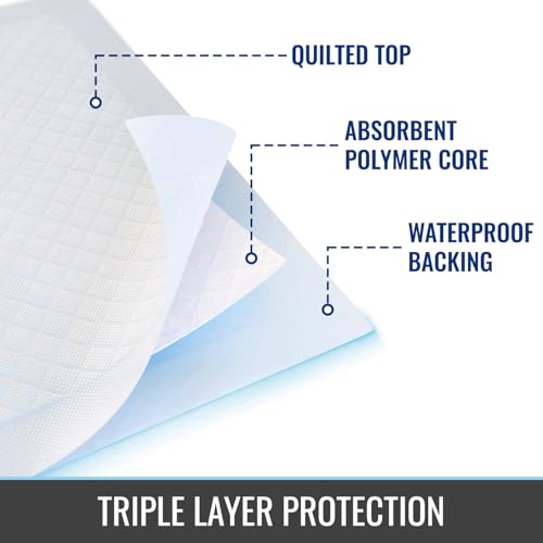 Image of DMI Extra Large 36 inch x 36 inch, 50 Count, Ultra Protective Incontinence Bed Pads for Women and Men, Elderly, Kids Bed Wetting, Absorbent Chucks, Furniture Protection, FSA /HSA